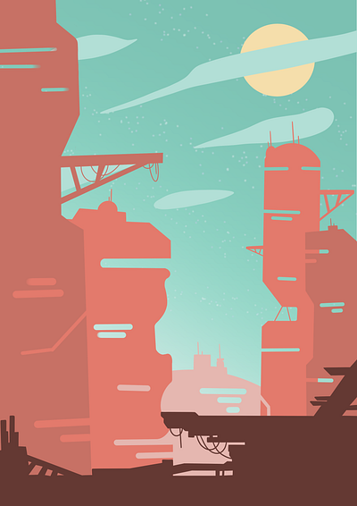Futuristic City cartoon city digital art futuristic graphic design illustration