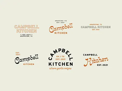 Campbell Kitchen III branding food illustration kitchen lockup