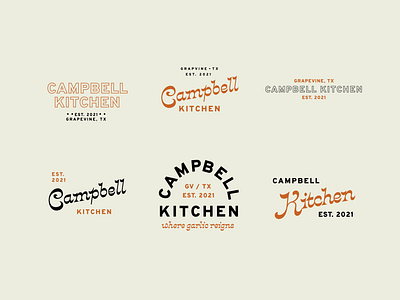 Campbell Kitchen III branding food illustration kitchen lockup
