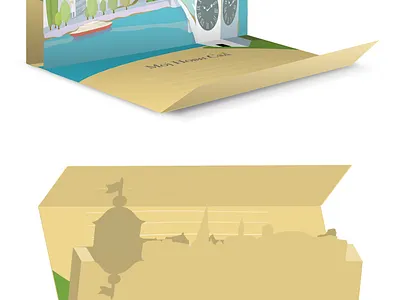 "My Novi Sad", Postcard branding diorama graphic design illustration vector