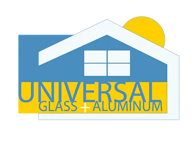 Universal Glass + Aluminum branding graphic design illustrator logo logotype typography