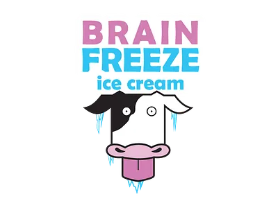 Brain Freeze Ice Cream art branding cow design graphic design ice cream illustration illustrator logo logotype typography wordmark