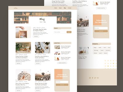 Blog Design Inspiration blog blog design blog inspiration blog layout clean design earth tone figma simple ui