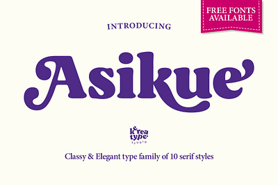 Asikue - 10 Fonts Soft Serif invitation