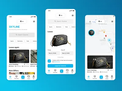 Skyline Rentals app design rental skyline ui ux