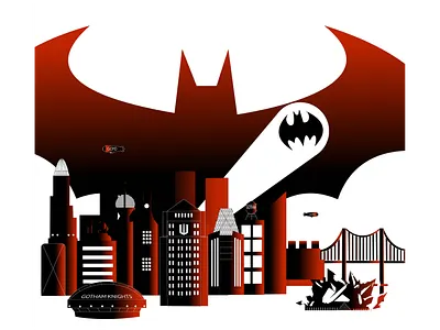 Gotham art bat branding city dark design goth graphic design illustration illustrator knight logo logotype typography