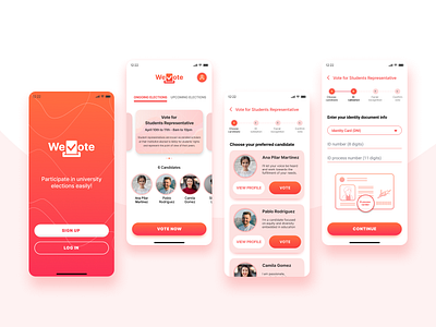 WeVote App Design app branding design graphic design illustration logo ui user experience ux vector