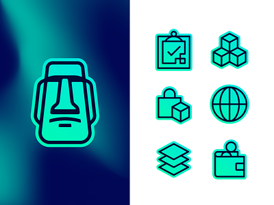 🗿 blockchain brand concept crypto defi gradient icons