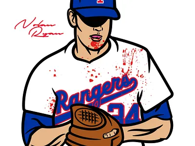 Nolan Ryan 2022 baseball branding design graphic design illustration nolanryan papajart rangers texas texasrangers vector