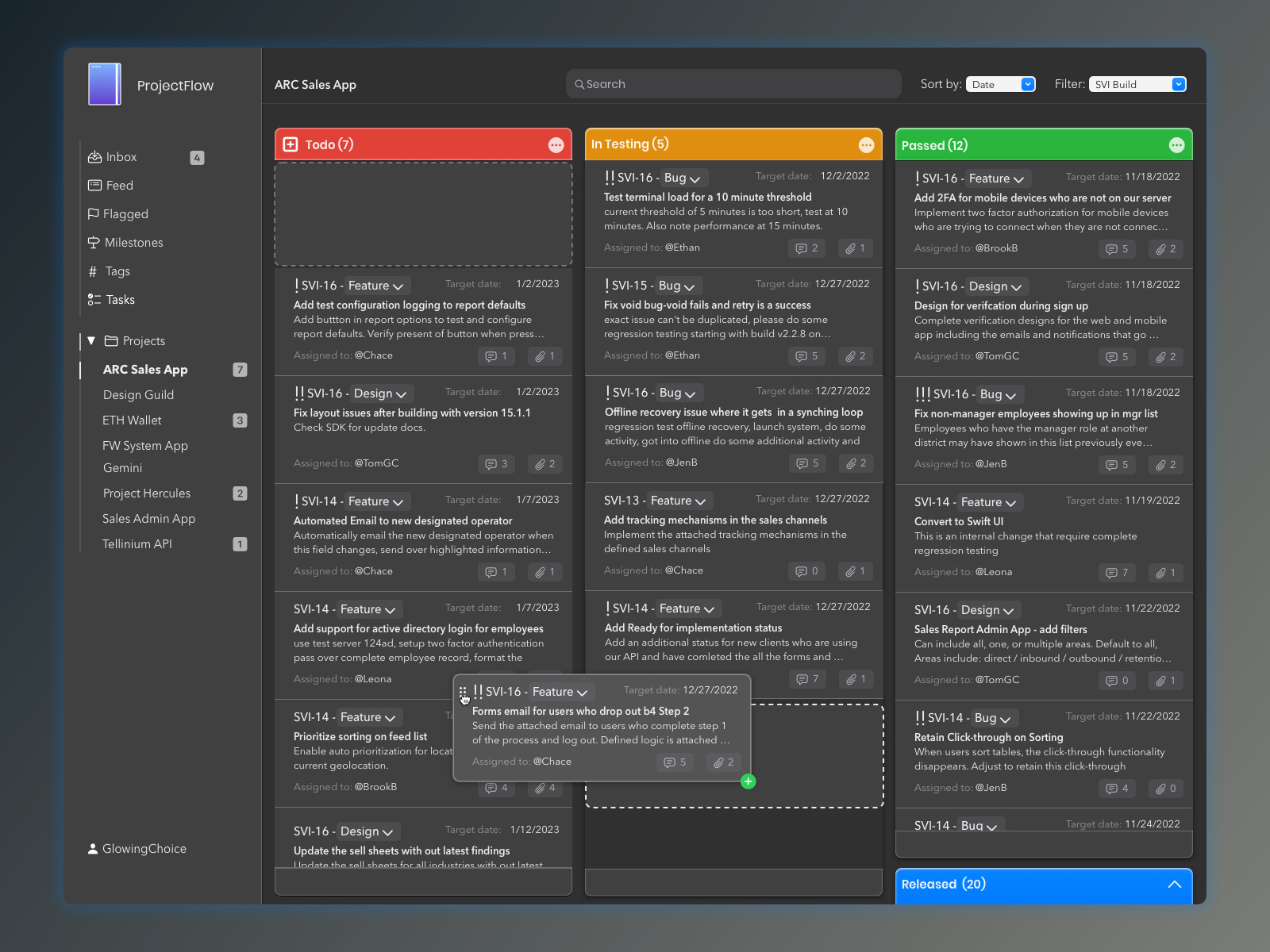 Project Management App by Tom - Glowing Choice on Dribbble