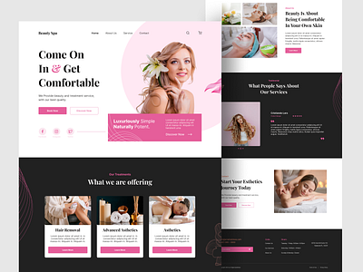 Beauty Spa Landing Page Design beauty beauty care beauty care website design beauty spa landing page beauty spa website care glamer landing spa ui design treatment ui design ux design web design