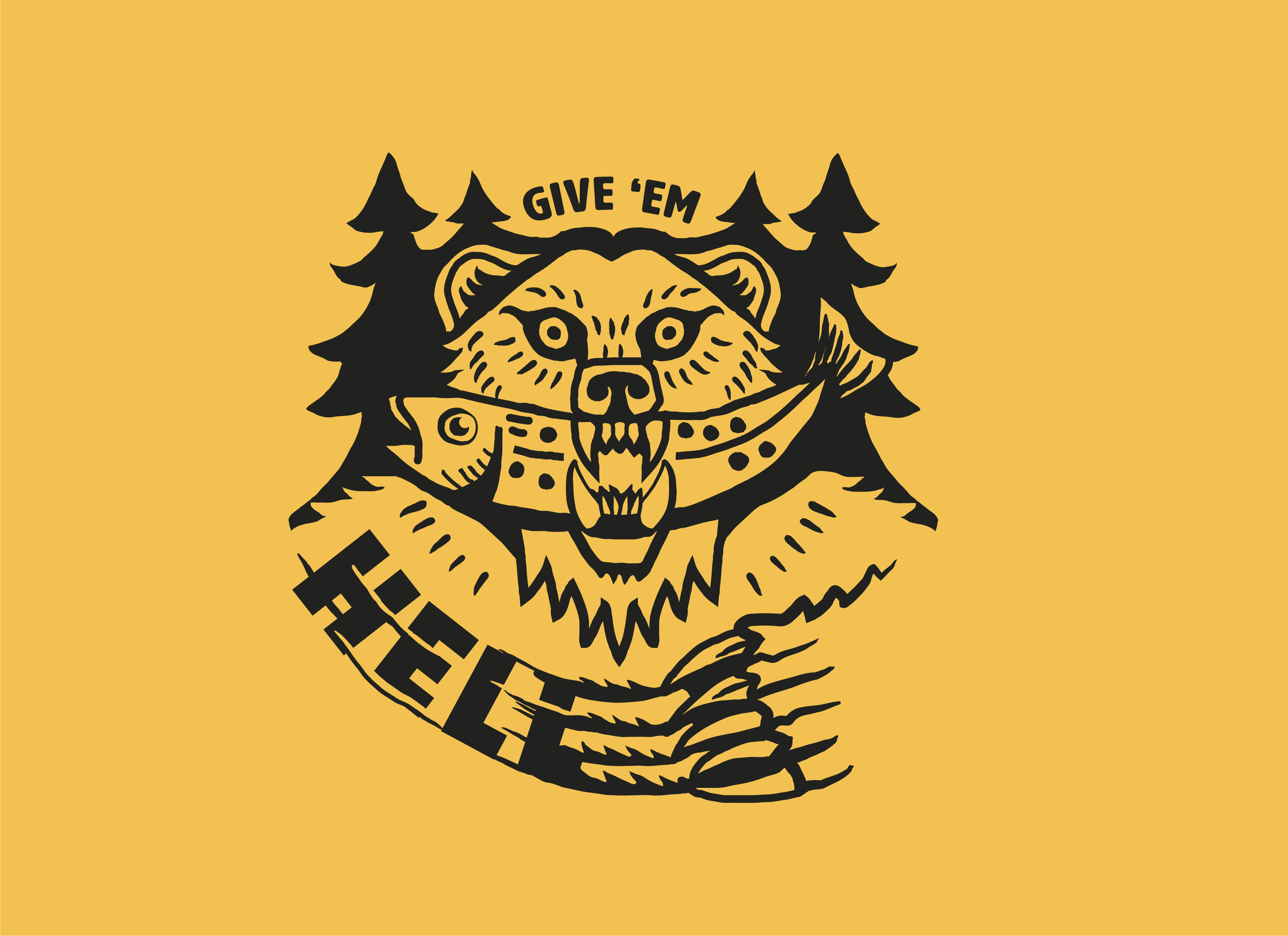 YETI x Kate Libby bear design graphic graphic design hunting illustration outdooors vector