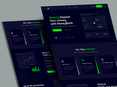 Multiple Currency Banking landing page bank banking app branding cash currency website design digital falconthought finance financial investation landing page money management ui ux website