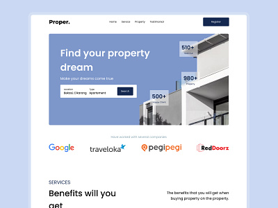 Proper - Apartement Landing Page apartement branding clean design figma graphic design home page hotel interior landing page logo luxury minimalist property ui user experience user interfave ux web web design