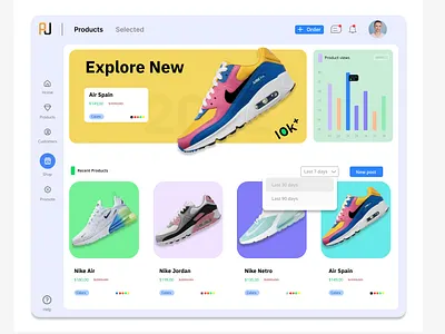 Shoe retailer website branding graphic design logo ui