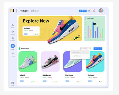 Shoe retailer website branding graphic design logo ui