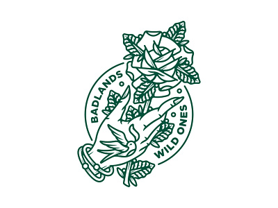 Badlands (brand) brand flash hand patch rose swallow tattoo trad