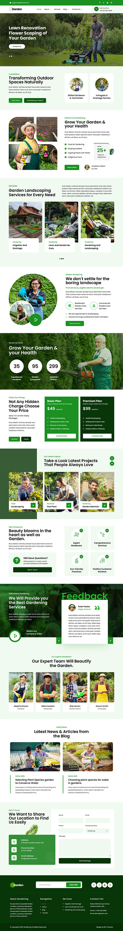 SKT Gardening Lite - Free Gardening WordPress Theme sustainable farm wp theme