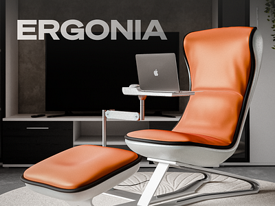 ERGONIA: Graphic Design | 3D Motion Furniture | Chair 3d animation chair design furniture graphic design illustration motion graphics product visualization