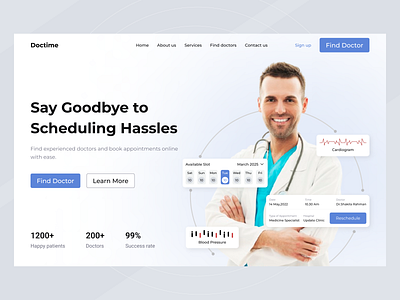 Doctor appointment Website Design appointment design doctor booking dpctor find doctor health healthcare website home care landing page medical website online doctor appointment online health care uiux website