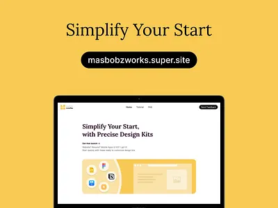 Masbobz Works - Simplify Your Start with Precise Design Kits free figma template free slide presentation free website template landing page notion web user interface website template