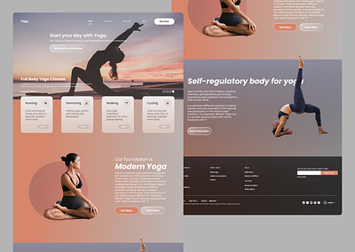 Yogu - Health & Fitness UI UX Landing Page branding design fitness health illustration meditation ui wellness yoga