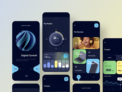 Digital Life Management💻📱 3d app design application design digital digital life electronic electronic devices game console headphone laptop management mobile time management ui uiux ux