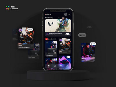 Video Streaming Platform - Mobile App UI Design app capi creative design gaming illustration livestream mobile platform play player streaming ui ui design ui kit uidesign uiux uxdesign video game video streaming