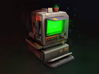 Old Computer 3d artdirector awesome bitcoin concept creative crypto cyber fantasy game gaming illustration mobile nft nintendo old outcorce sci fi security trustwallet