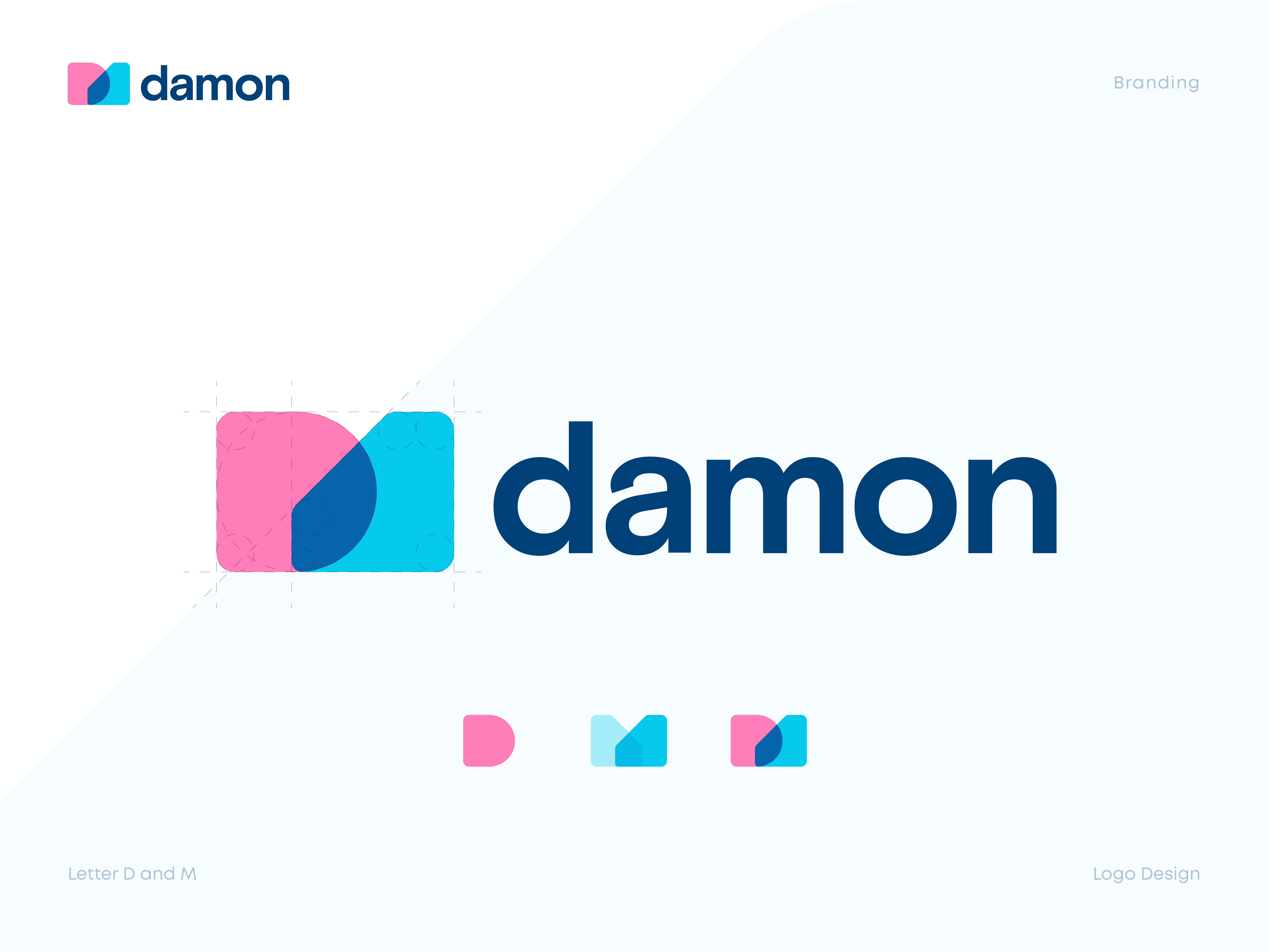 Damon Logo Design brand brand identity branding icon identity logo logo design logodesign logomark logos logotype mark modern logo overlay logo symbol typography vector