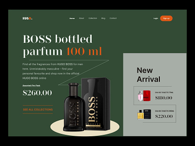 Hugo - Perfume Website design aroma beauty body care dribbble 2022 ecommerce fragance interface landing page minimal online store perfume perfume store perfume website pixency typography ui design ux ux design website