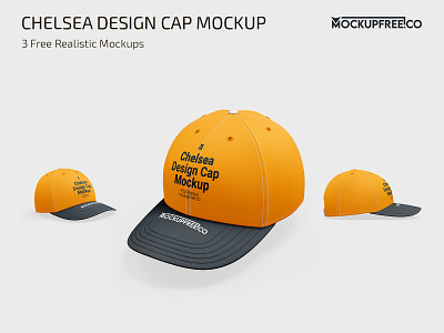 Free PSD Chelsea Design Cap Mockup cap caps free hat hats mock up mockup mockups photoshop psd template templates