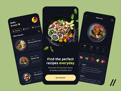 Recipe Mobile IOS App android animation app app design app interaction app ui dashboard design food foodtech instruction interaction interface ios mobile mobile app mobile ui recipe ui ux