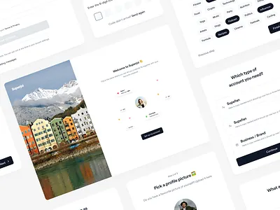Creator Economy - Onboarding UI Elements flow library login onboarding product tags ui ux