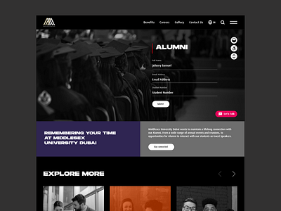 Middlesex University Dubai - Website design design education typography ui university ux