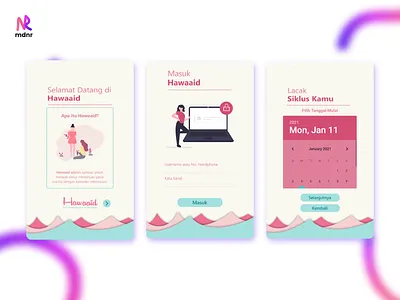 Hawaaid - Period Tracker Mobile App Design uxdesign