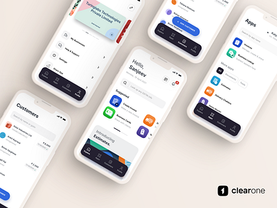 ClearOne by Cleartax app design finance fintech minimal pop product design ui ux