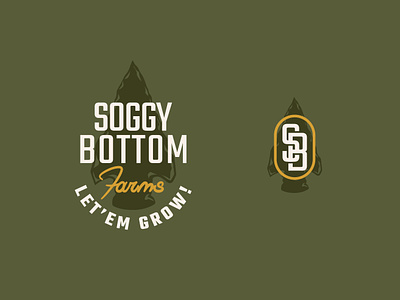 Soggy Bottom Farm Logo arrow head branding farm icon illustration logo mark monogram vector