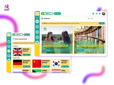 Glotta WebApp - Education Website Mockup Design uxdesign