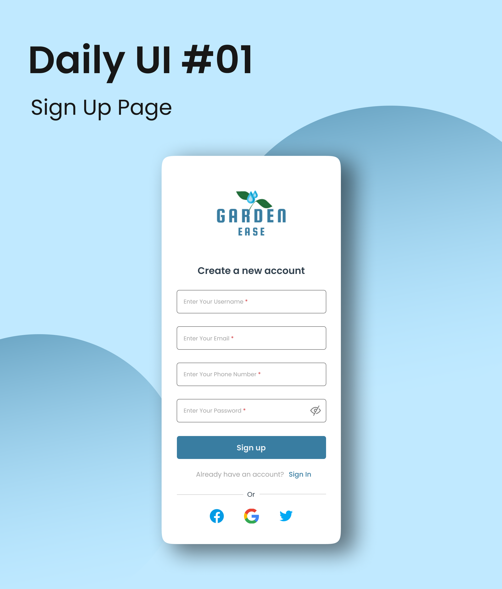 Daily UI 001 - Sign up page by Md. Ashiqul Habib on Dribbble