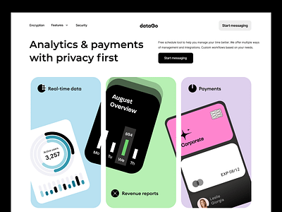 datago: payments website, saas analytics design analytics b2b clean design finance finance website financial fintech fintech landing page landing page money page payments saas ui web web page web site webflow website