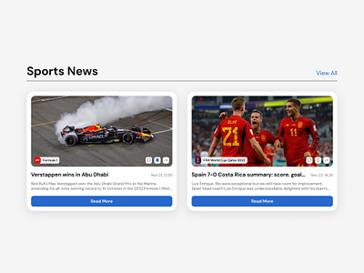 Sports News Page🏅 design digital design figma football formula 1 graphic design news news website sports sports news ui uiux user experience user interface ux uxui visual design web design website world cup