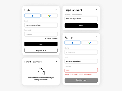 Login, Signup & Password Reset app branding design mobile product ui ux