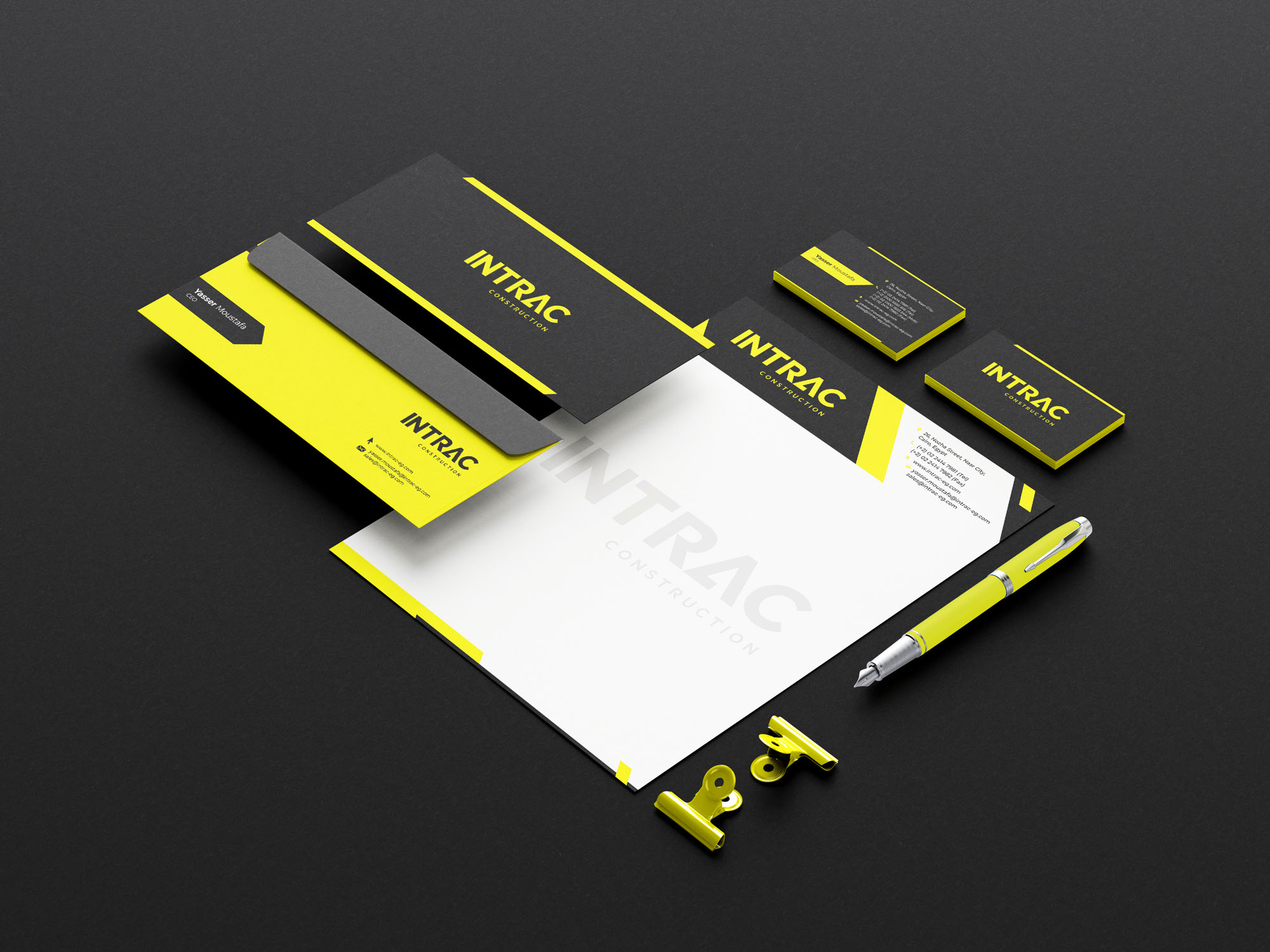 Intrac Construction- Branding Redesign brandidentity branding brnadingdesign businesscarddesign construction envelope folderdesign graphic design illustration logo logodesign minimallogo notepad stationerydesign stationerykit