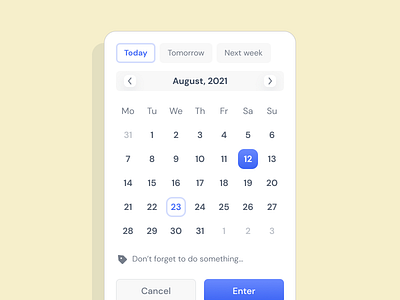 Calendar templates & Date picker UI design app datepicker design figma templates ui ui kit