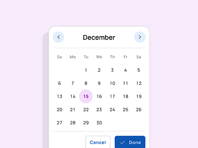 Calendar templates & Date picker UI design app datepicker design figma templates ui ui kit