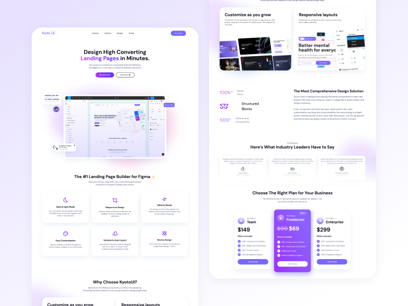 Example of Landing Page Design & Dev