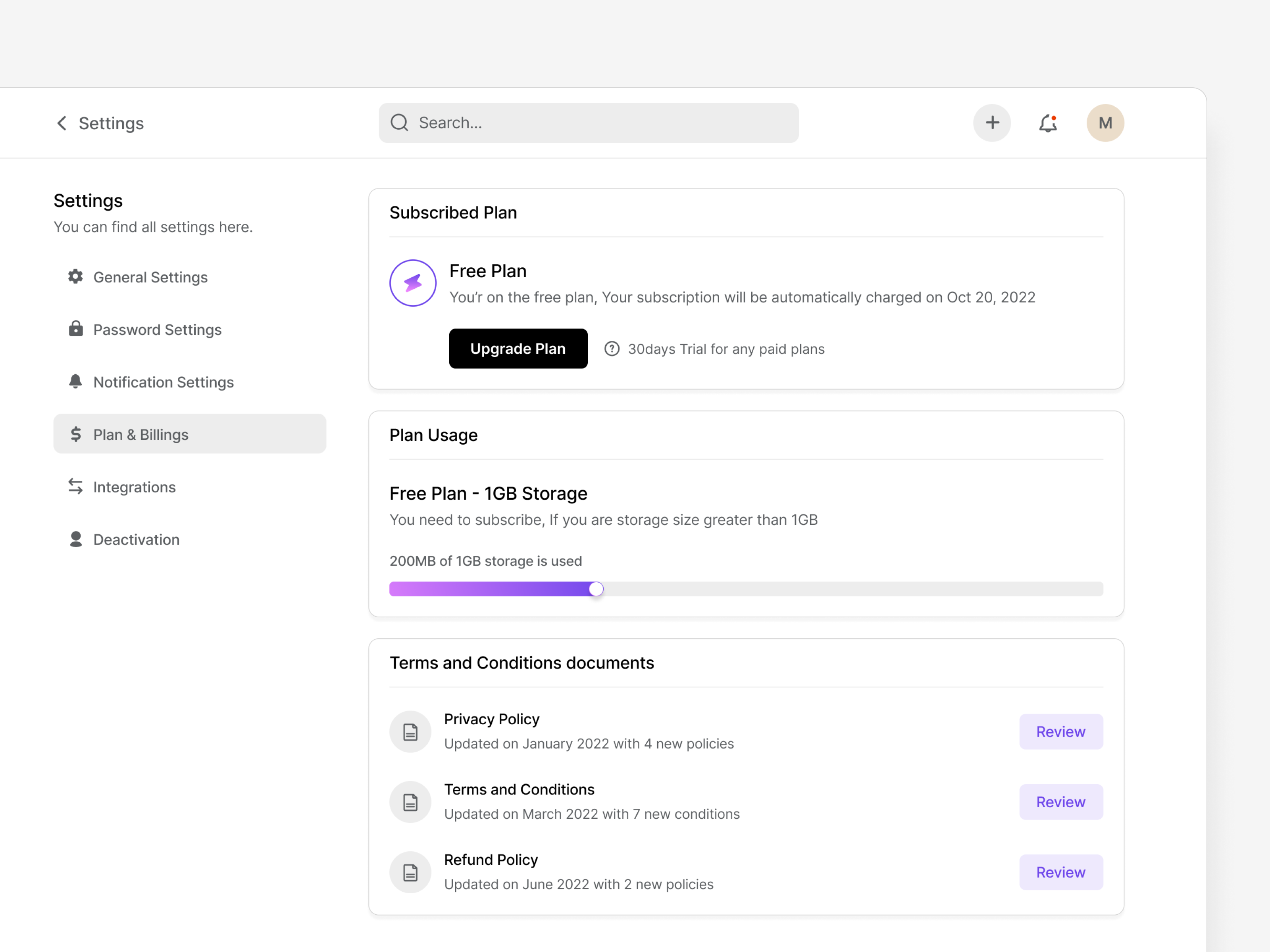 Example of Saas Web App Design Using Figma