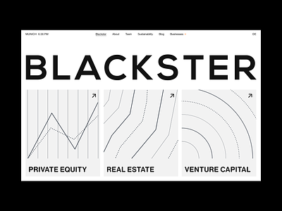 Blackster Group Hero Concept blackster capital composition corporate figma finance investment munich neue haas grotesk ui vindar web design