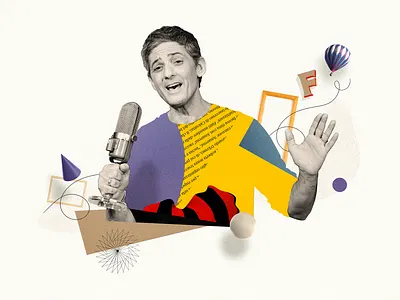 Fiorello actor airballoon collage collage art collage digital collage maker collageart design graphic graphicdesign illustration italian microphone radio